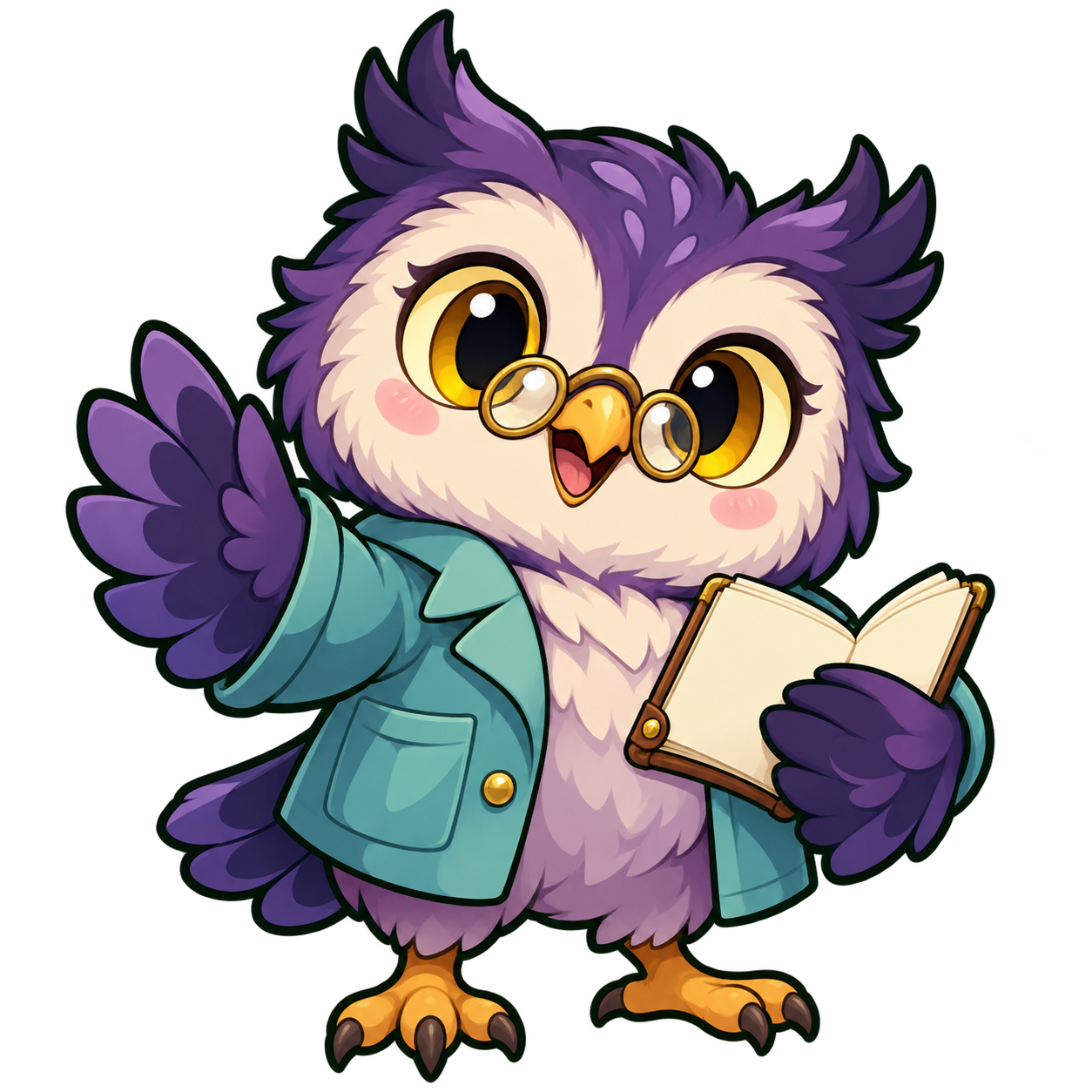 A little owl researcher waves hello.